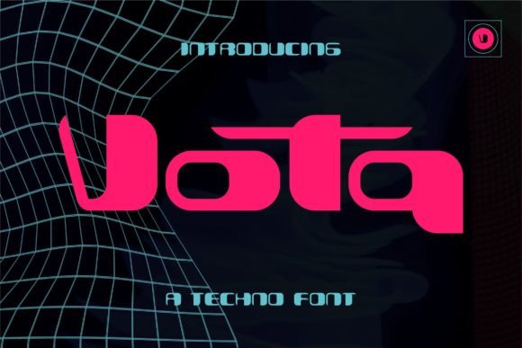Vota: A Modern Techno Display Font for Digital Design